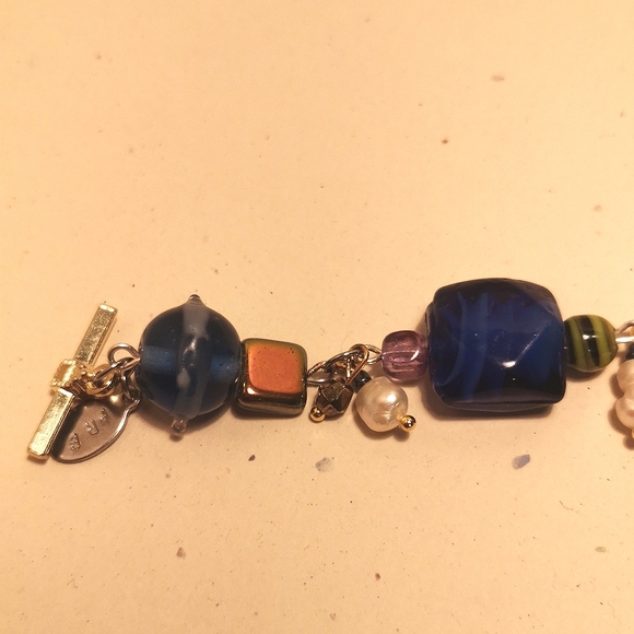 Handmade Lampwork glass bead and pearl bracelet - Picture 3 of 6